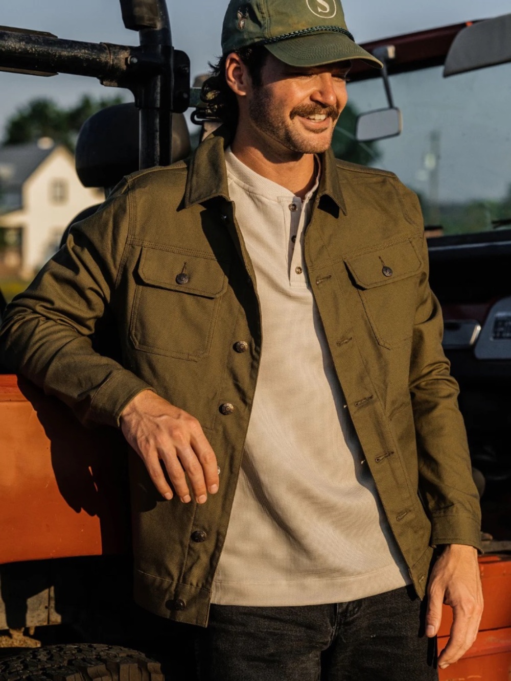 Duck Camp M's Lightweight Brush Jacket Button Down - Dark Olive | Size M